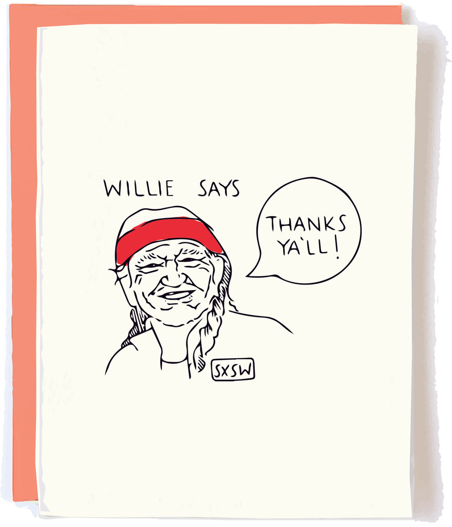 Willie Nelson Thank You card by Pop + Paper