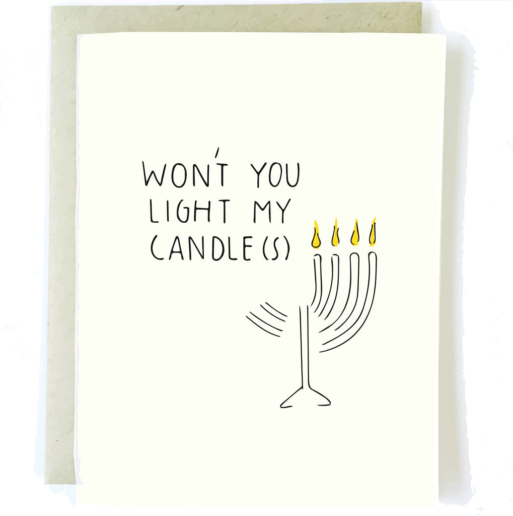 Happy Hanukkah Menorah Card by Chalkscribe