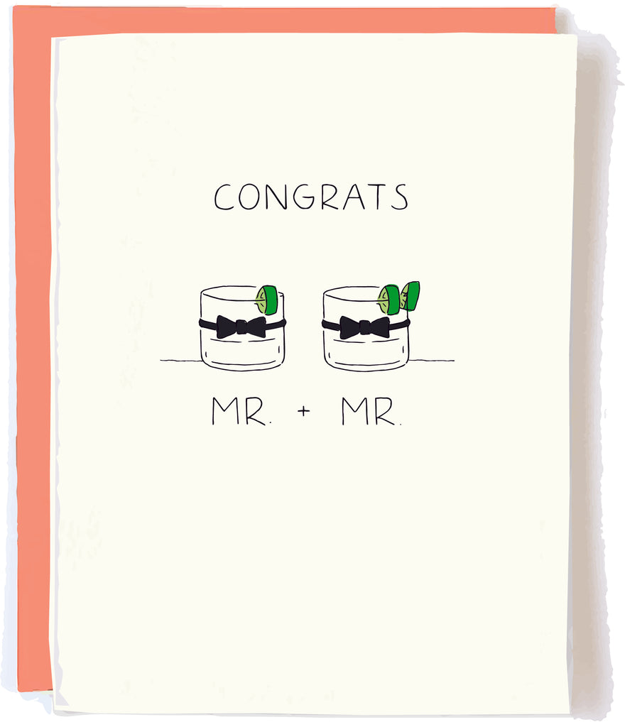 Gay Wedding Grooms Card by Pop + Paper