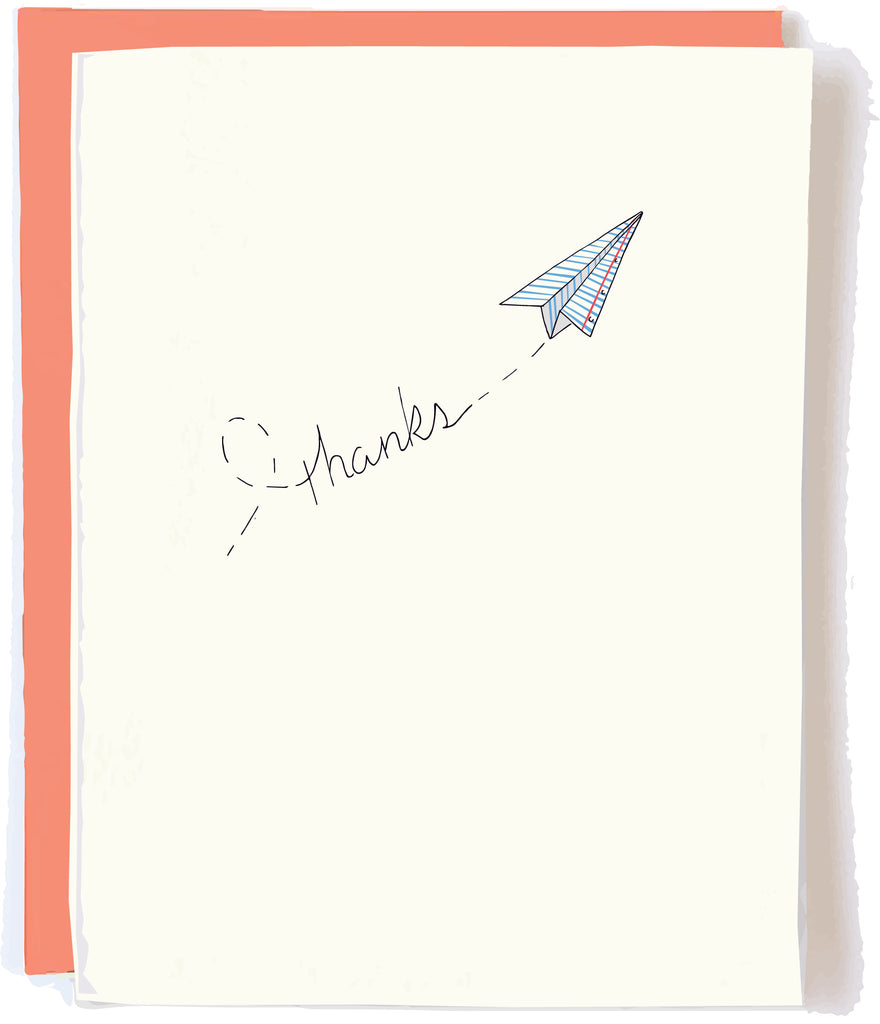 Paper Plane Thanks Card by Pop + Paper
