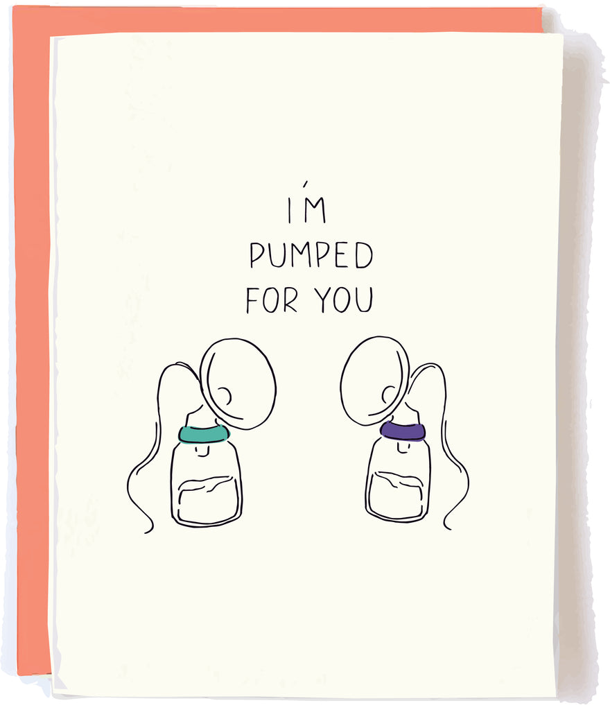 Pop and Paper Funny Pregnancy Card Pumped For You