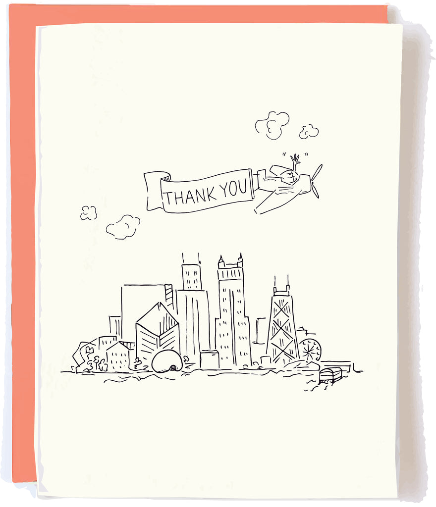 Chicago Skyline Thank You Card by Pop + Paper