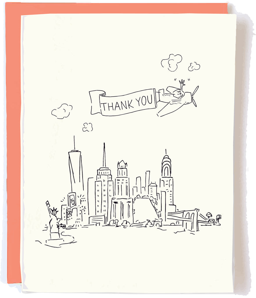 NYC Skyline Thanks Card by Pop + Paper