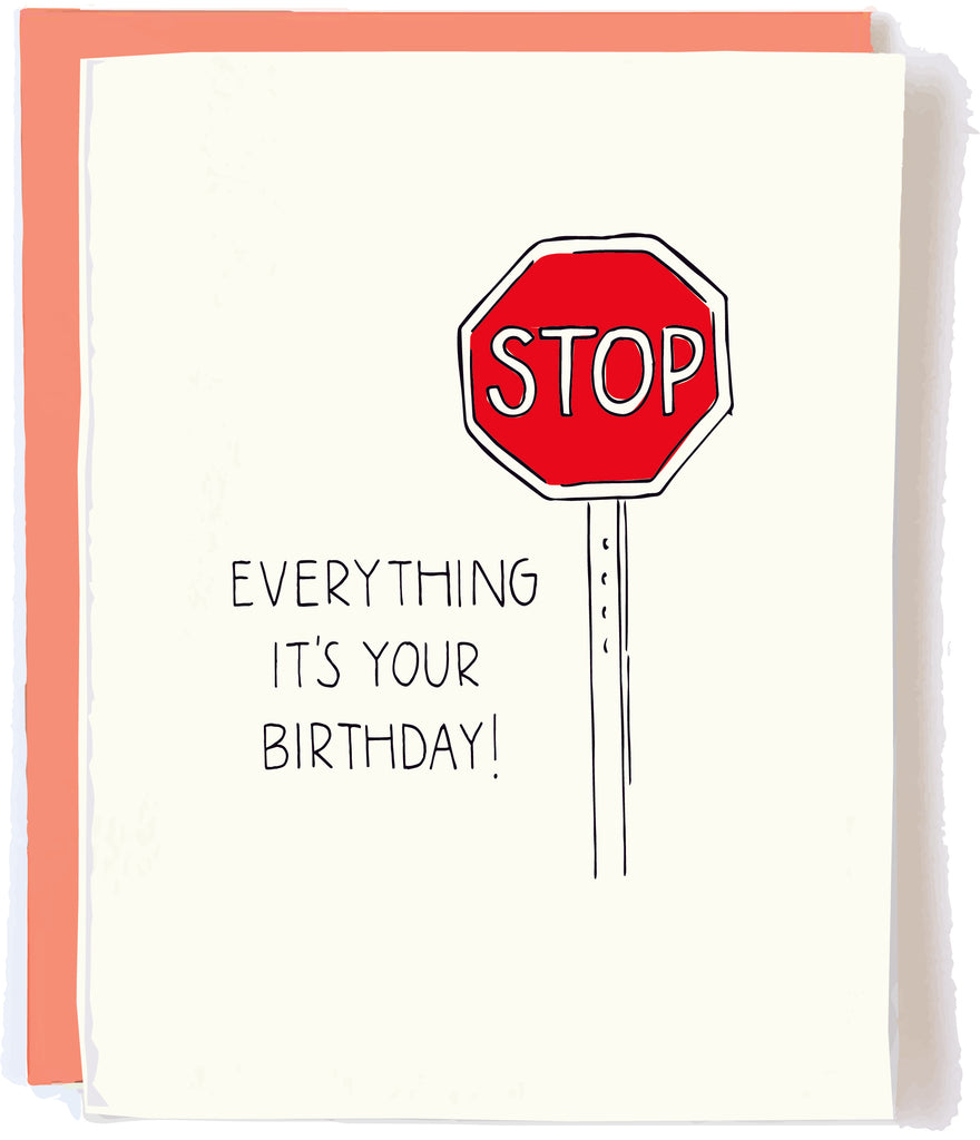 Stop Sign Birthday card by pop and paper